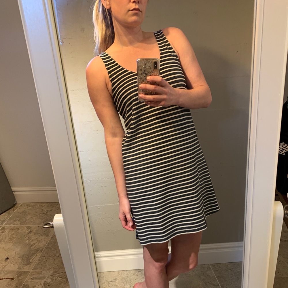 Madewell blue and white tank dress